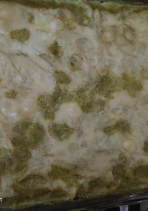Una foto de Espagueti verde cremoso