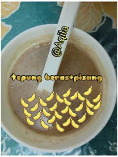Foto resep Mpasi 6bulan.. tepung beras organik + pure pisang
