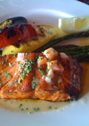 A picture of Salmon Roasted in Butter.