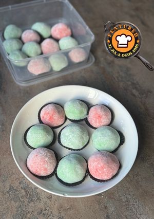 Gambar Mochi inti kacang merah & hijau pandan
