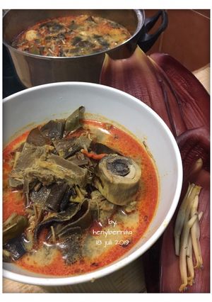 Foto resep Jantung pisang tetelan (ontong pisang)bumbu kalio kuah pedes