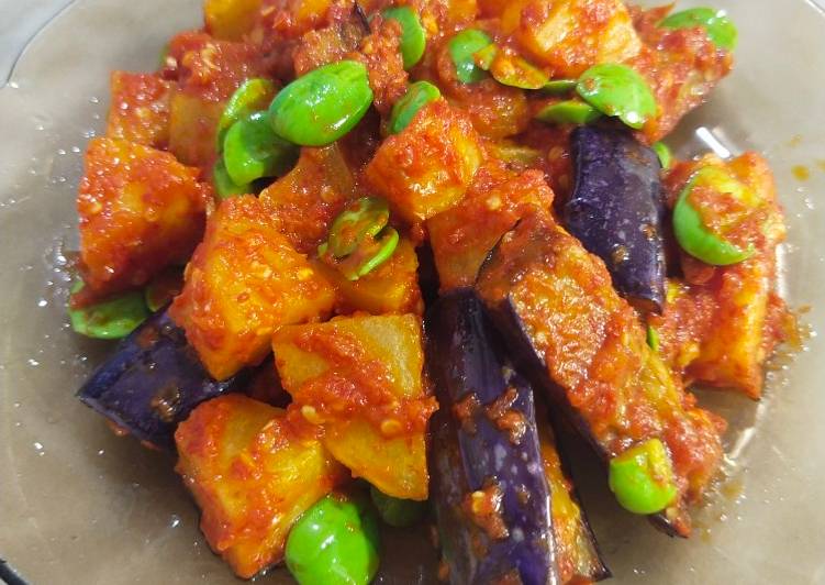 Kentang Terong Balado Petai