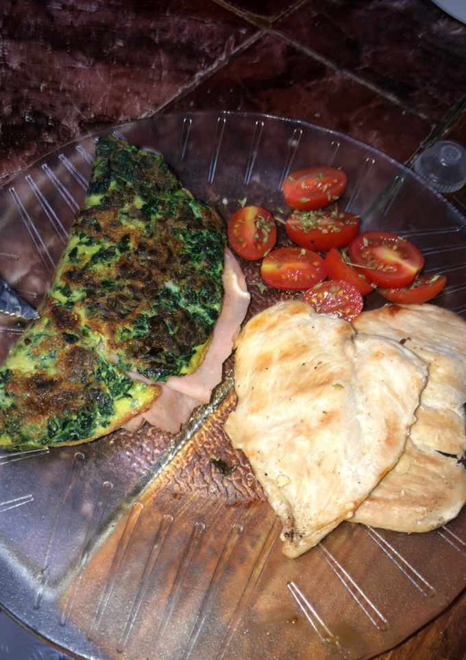 Una foto de Omelette de espinaca