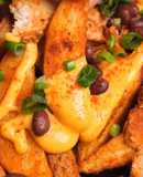 Crispy chicken and cheese wedges
