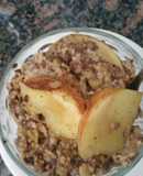 Postre rápido de avena, y granola shatvika (especial) y manzana