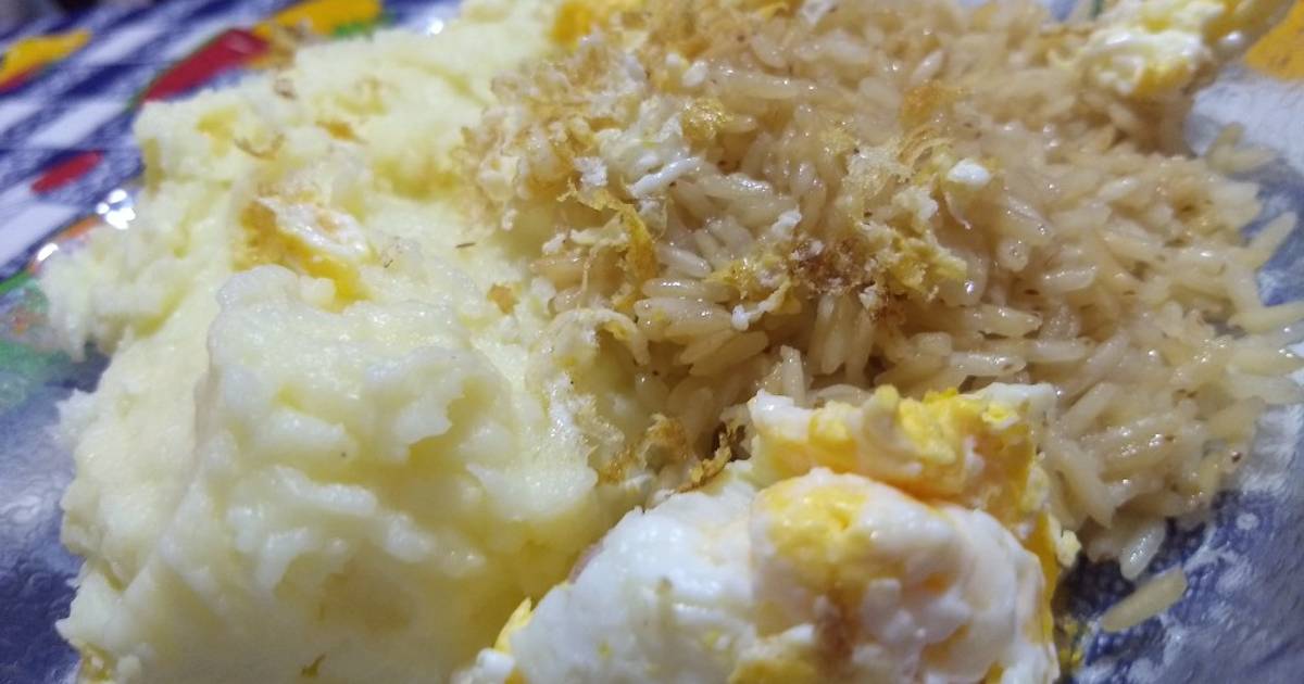 Arroz Torrado con puré de papas y huevo revuelto Receta de SilSol Simón