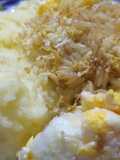 Arroz Torrado con puré de papas y huevo revuelto
