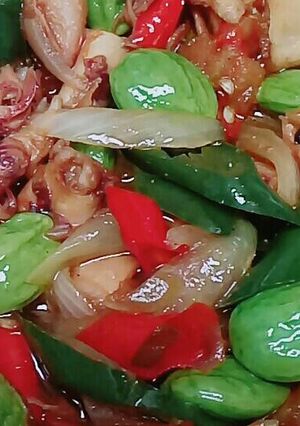 Foto resep Tumis cumi asin pete tomat