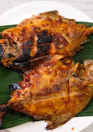 A picture of Grilled Black Pomfret.