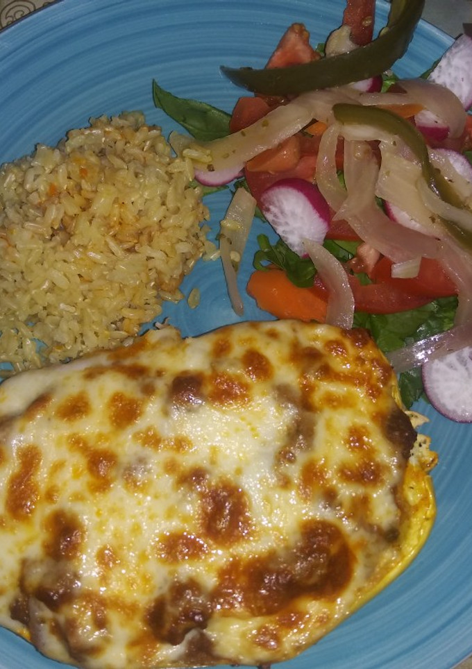 Una foto de Spaghetti squash con carne molida