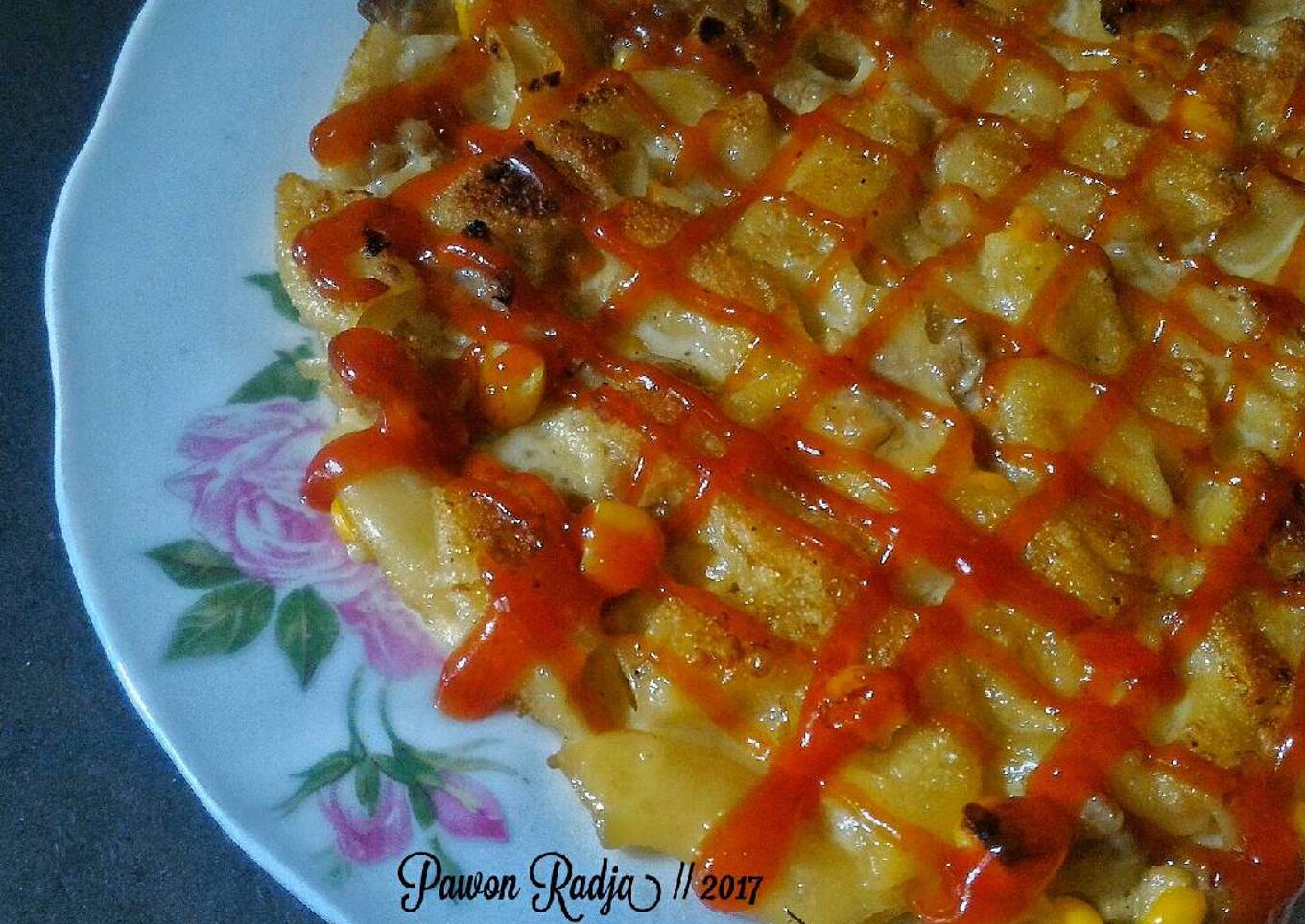 Dadar Macaroni dengan Jagung & Ayam Cincang (#pr_pasta)