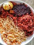 Waakye or Waashe with shito(check for my shito recipe)