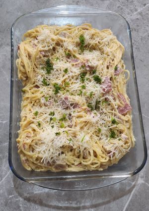 Foto resep Spaghetti Carbonara Creamy with Parmesan