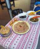 Multi grain roti, vegetables Ragi veg.soup noodle