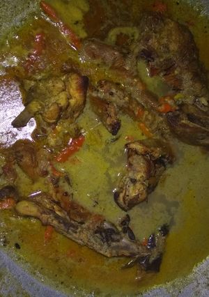 Foto resep Ayam panggang masak kare pedas