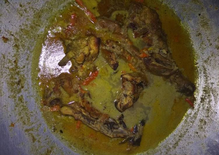 Ayam panggang masak kare pedas