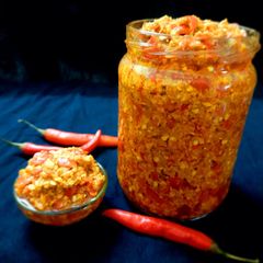 A picture of Red chilli pickle.