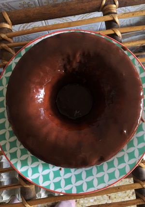 Una foto de Torta de zanahoria licuada con cobertura de chocolate