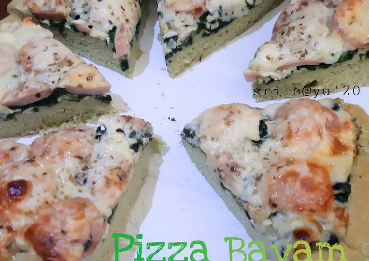 Resep Pizza Bayam Topping Spinachy Sehat (tanpa saos) Anti Gagal