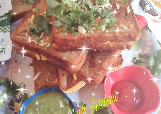 Street style veg cheese sandwich Recipe