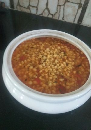 A picture of Boondi ki sabzi.