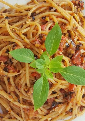 Foto resep Spaghetti Aglio Olio with tomato