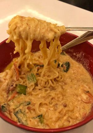 Foto resep Internet keju sosis kuah susu (INDOMIE TELUR KORNET SOSIS KEJU SUSU) paket komplit