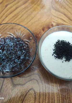 عکسی از دستور فرنی با آرد برنج به همراه مربا گل محمدی(گل سرخ)