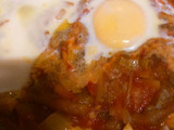 Huevos al horno con berenjenas