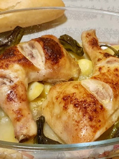 Una foto de Pollo al horno con mostaza y miel