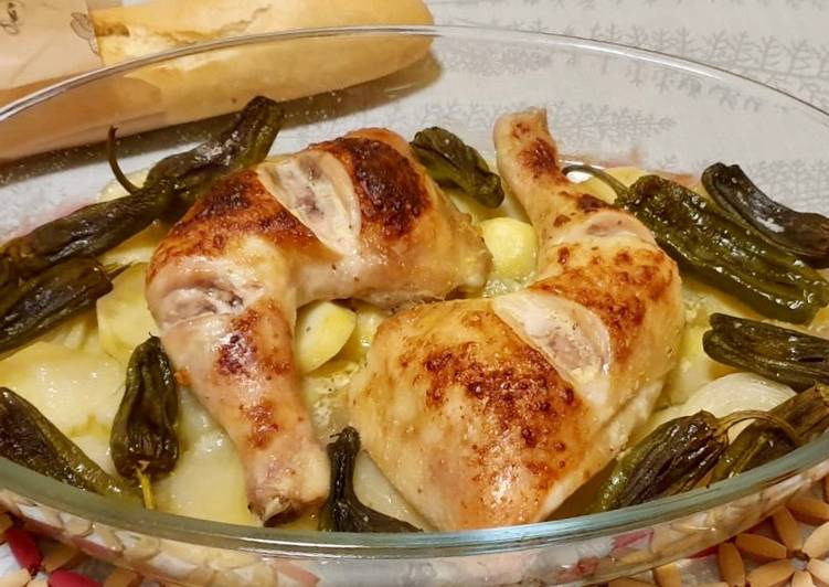Pollo al horno con mostaza y miel