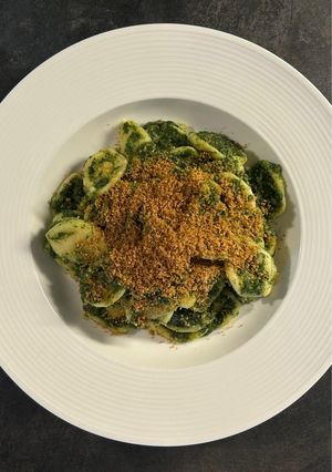 A picture of Orecchiette with Broccoli Rabe.