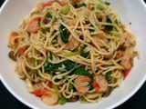 Spaghetti Prawn Spinach Aglio Olio