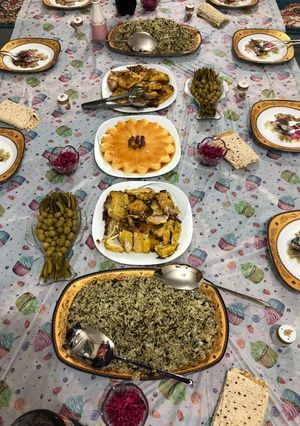 عکسی از دستور سبزی پلو با ماهی😋