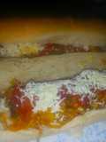 Panes con huevos y vegetales