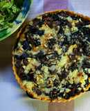 Tarta salada de setas y queso