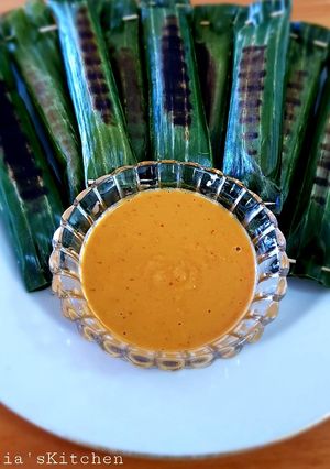 A picture of Otak-Otak Ayam Udang (Griled Chicken Shirmp in Banana Leaves).