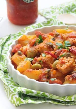 Foto di Pesce stocco con patate e pomodoro alla calabrese