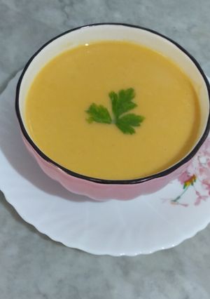 صورة لوصفة حساء اليقطين(القرع الأحمر)