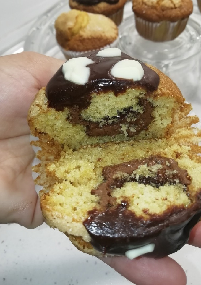 Una foto de Magdalenas de flan doble chocolate