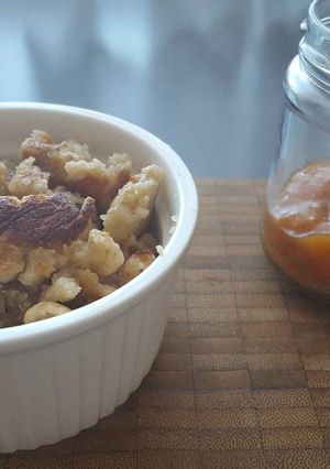 Almás-fahéjas cukormentes császármorzsa baracklekvárral recept fotója