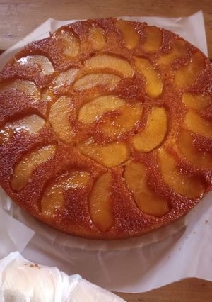Una foto de Torta invertida de manzana