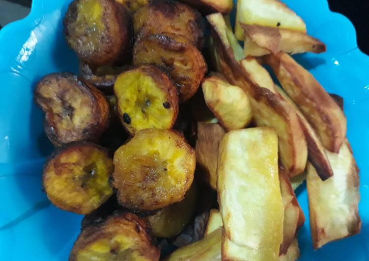 Simple Way to Make Speedy Fried sweet potatoes and plantain