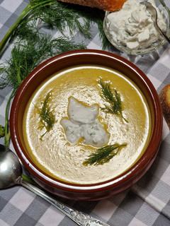 Muskotályos, kapros-tejfölös burgonyaleves (vegán) recept fotója