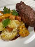 Grilled Filet & Parmesan Potato Medallions