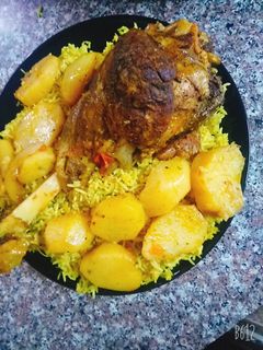 صورة لوصفة لحمة بالخضار بالقصدير ورز برياني