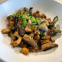 Miso & Garlic Tofu With Mushrooms A picture of Miso & Garlic Tofu With Mushrooms.
