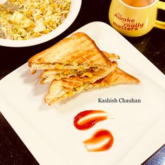 Paneer Pesto Corn Sandwich A picture of Paneer Pesto Corn Sandwich.