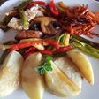 Almuerzo, muy vegetariano. Pero con mucho sabor...😉👍