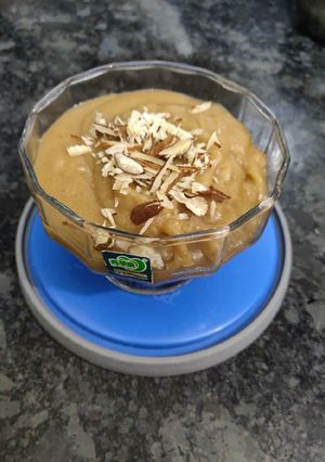 A picture of Aata halwa (kadha Prasad).